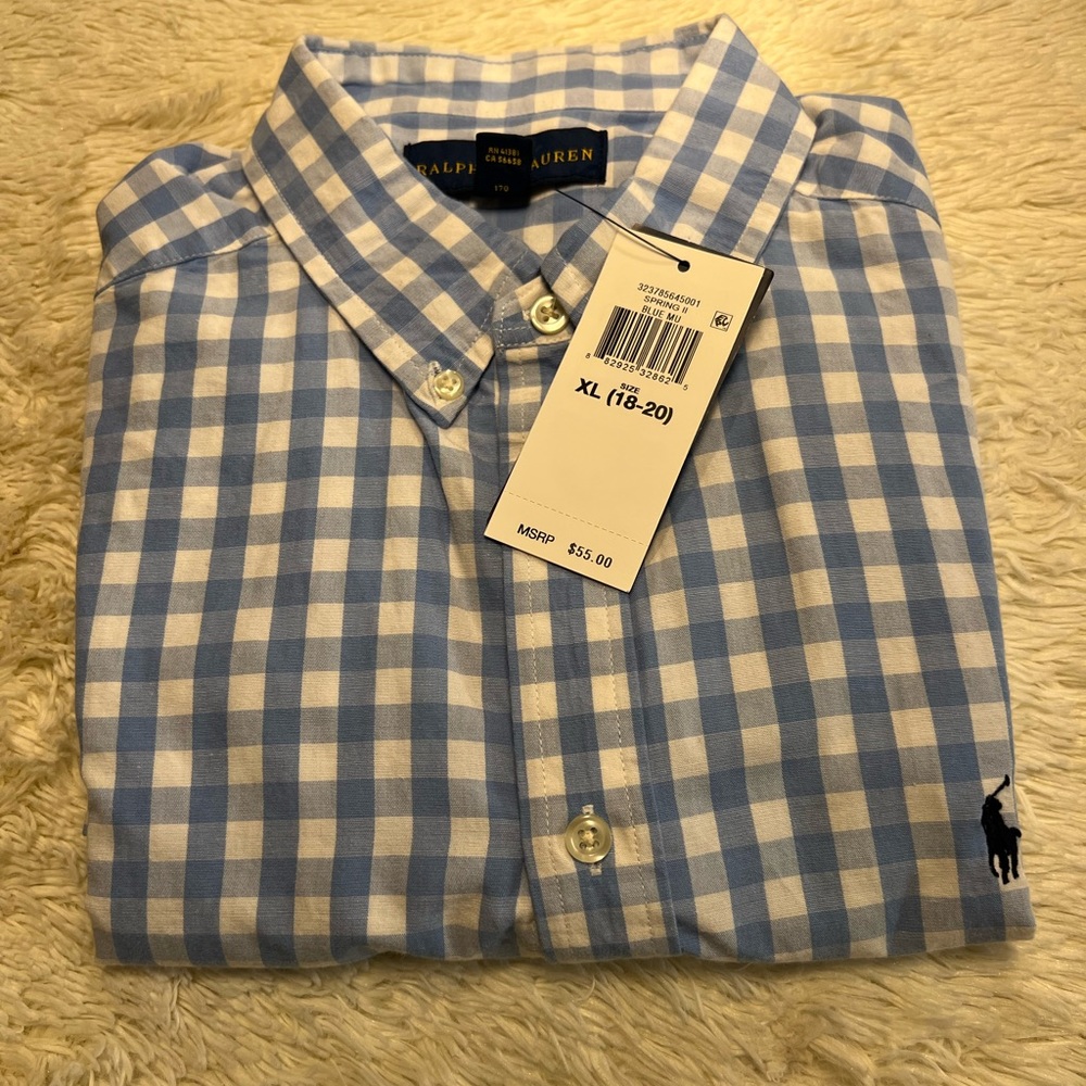 Ralph Lauren Boys Dress shirt NEW size XL 18-20